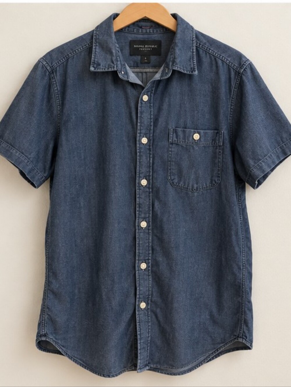 Banana Republic Factory Men’s Large Cotton Linen Chambray Button Up Shirt